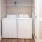 a white laundry machine in a room